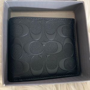 New men’s black coach wallet